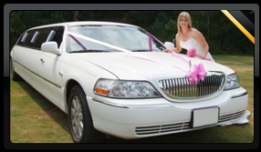 White Towncar Wedding Car